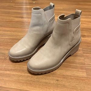 Dolce Vita Rango Cream Stone Suede Booties